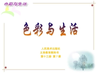 新课标美术课件色彩与生活