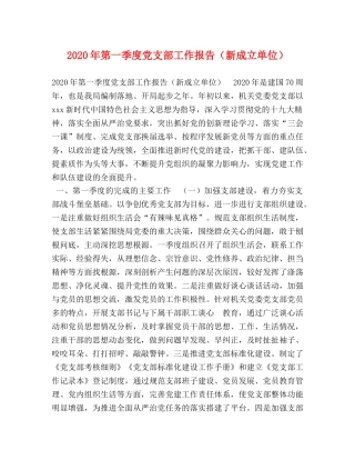 2024年第一季度党支部工作报告（新成立单位） 