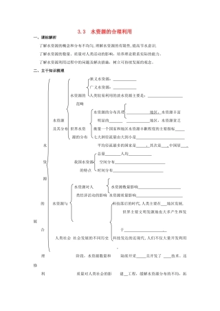 山西省运城市康杰中学高中地理 3.3 水资源的合理利用学案 新人教版必修1