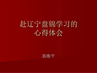 赴辽宁盘锦学习的