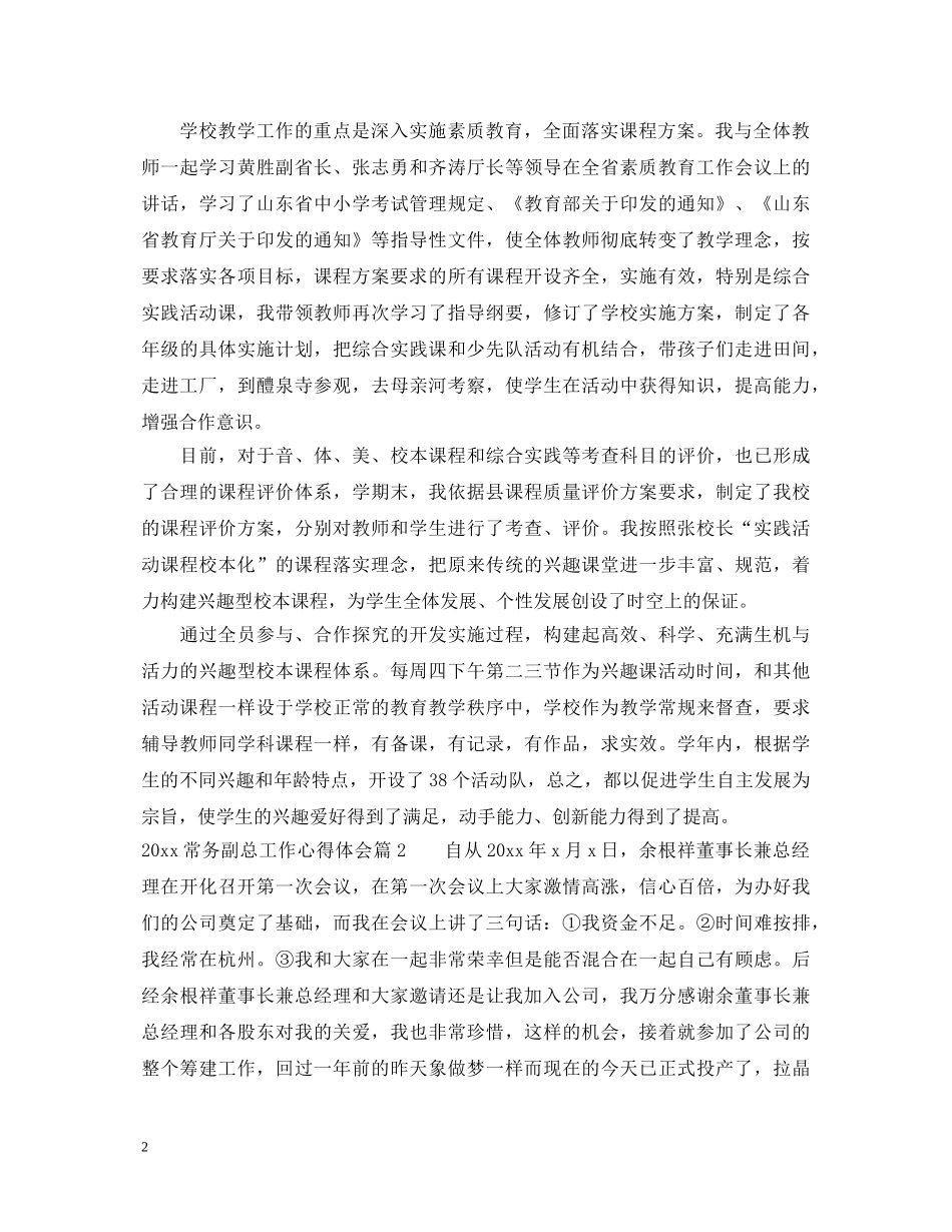 2024常务副总工作心得体会 _第2页