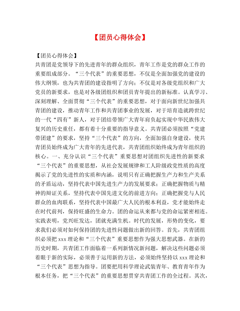 【团员心得体会】 _第1页