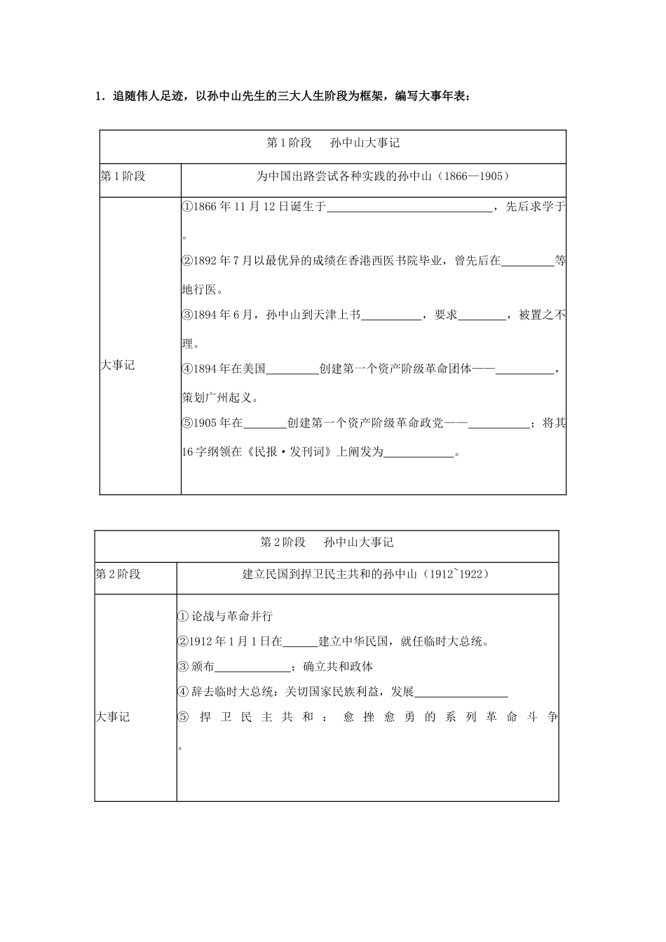 高中历史：3.10《革命的先行者孙中山》学案岳麓版08版选修4_第2页