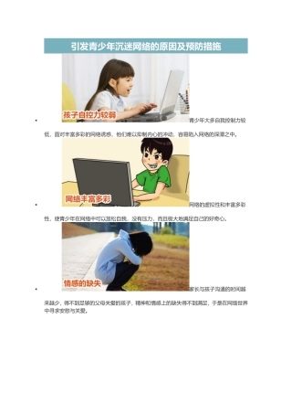 引发青少年沉迷网络的原因及预防措施