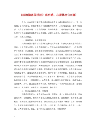 《政治掮客苏洪波》观后感、心得体会(10篇) 