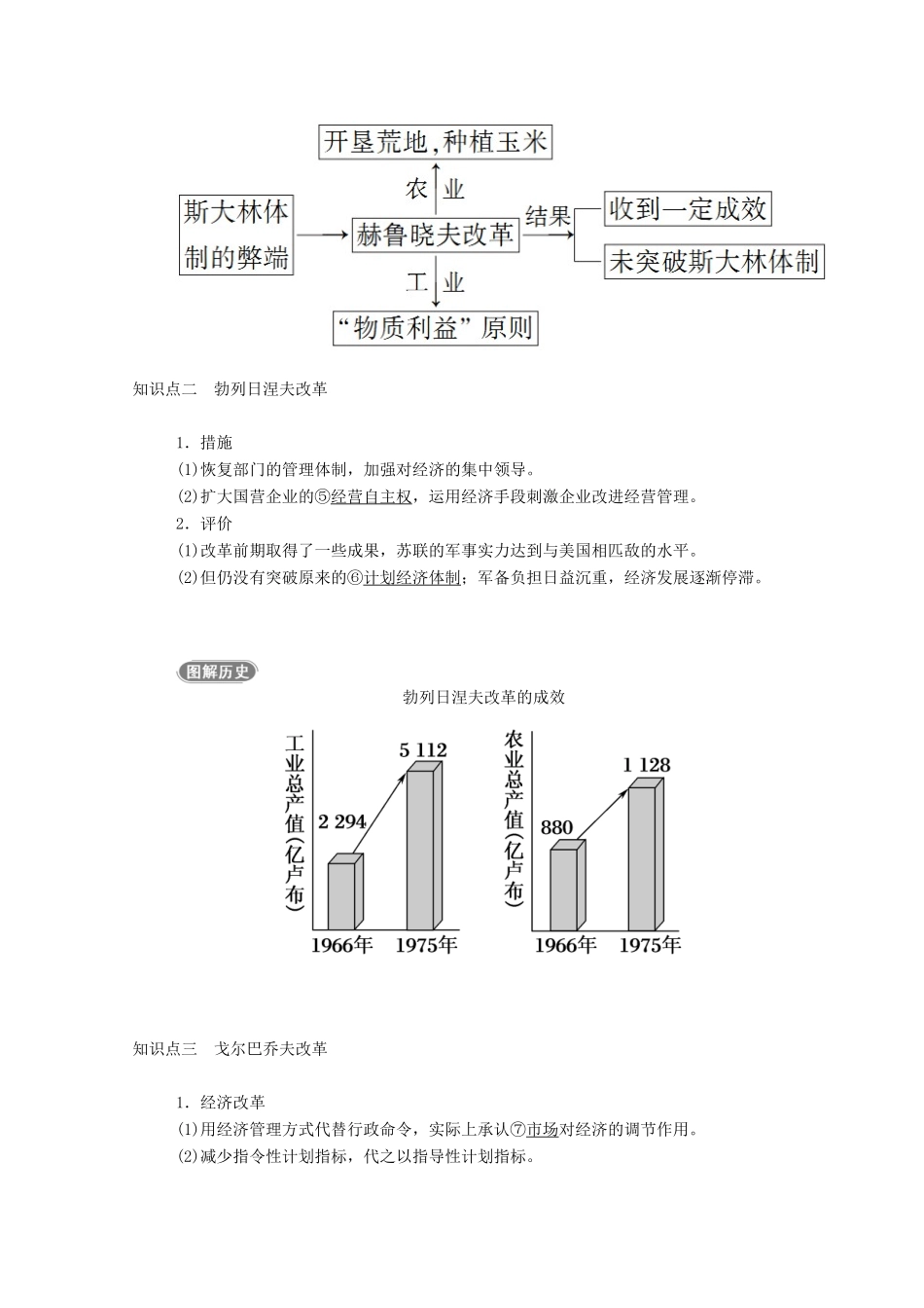 高中历史 第七单元 苏联的社会主义建设 第21课 二战后苏联的经济改革学案（含解析）新人教版必修2-新人教版高一必修2历史学案_第2页