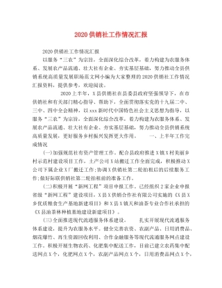 2024供销社工作情况汇报 
