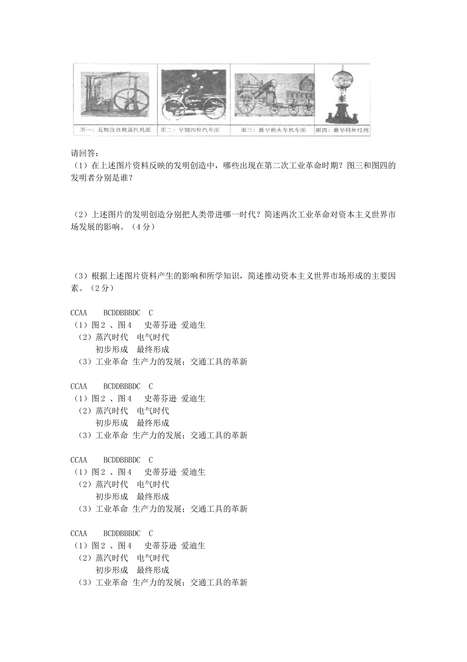 江苏省靖江高级中学高中历史 第12、13课生物进化论与从蒸汽机到互联网学案 新人教版必修3_第3页