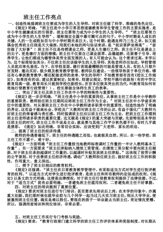 班主任工作亮点