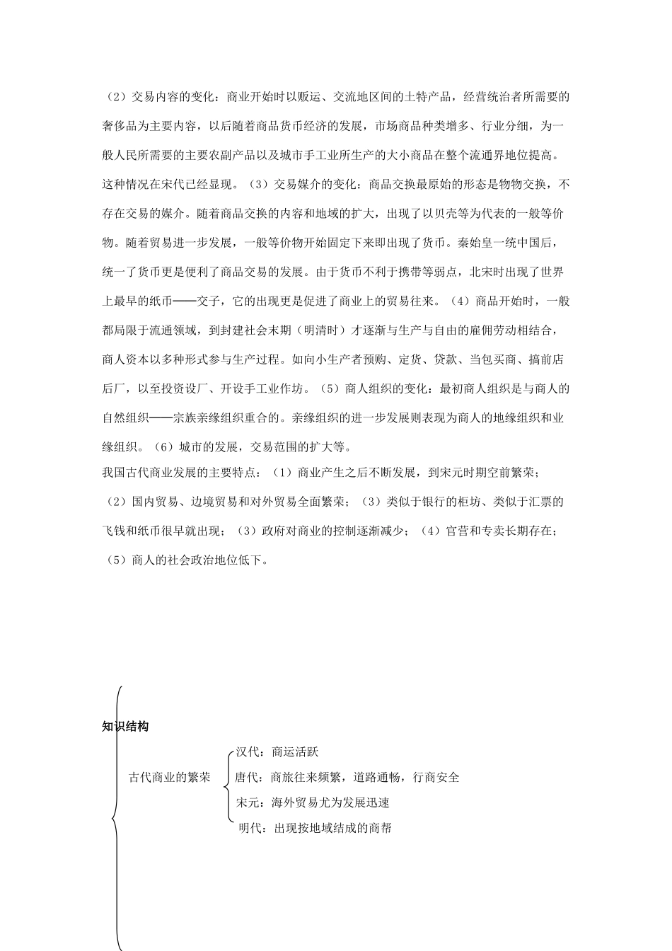 高中历史《古代中国的商业经济》学案3 人民版必修2_第3页