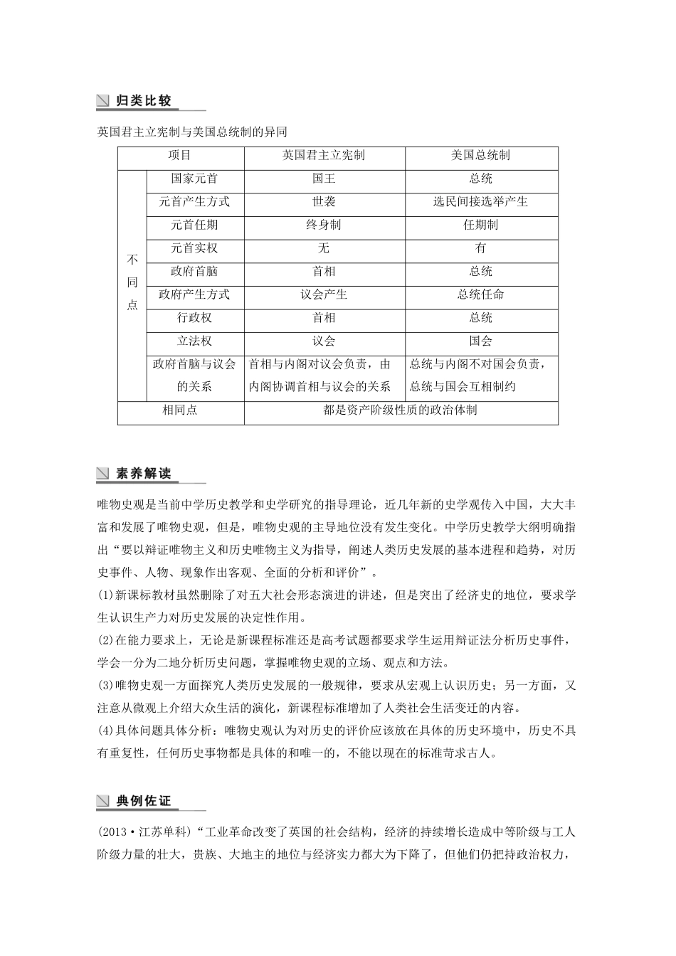 高中历史 专题七 近代西方民主政治的确立与发展专题学习总结学案（含解析）人民版必修1-人民版高一必修1历史学案_第3页