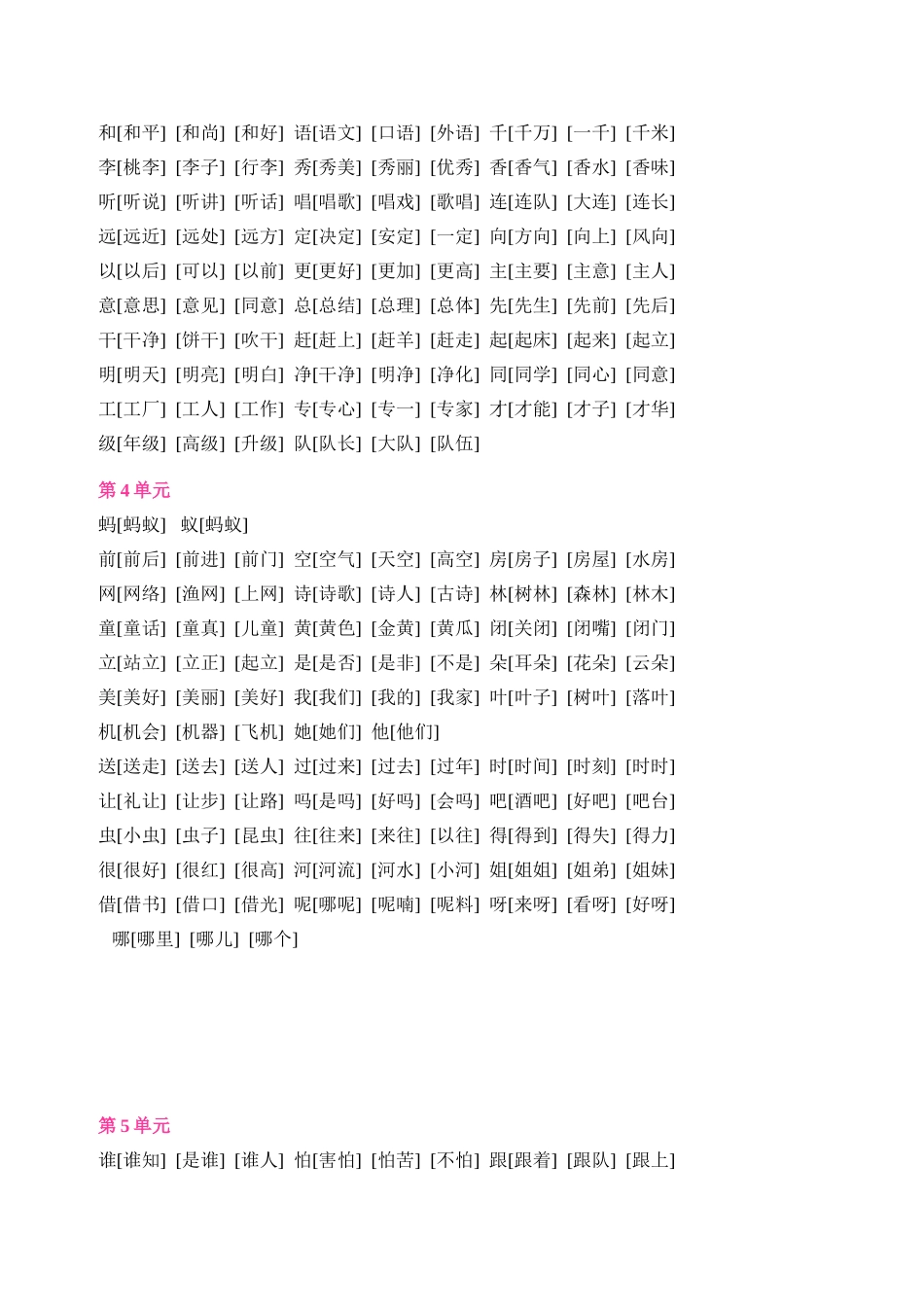 人教版语文一年级下册全部生字组词1_第2页