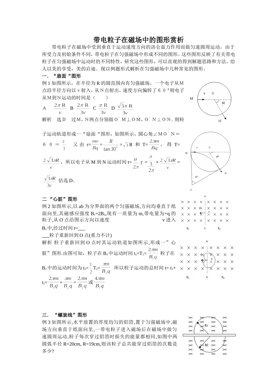 带电粒子在磁场中的图形赏析_第1页