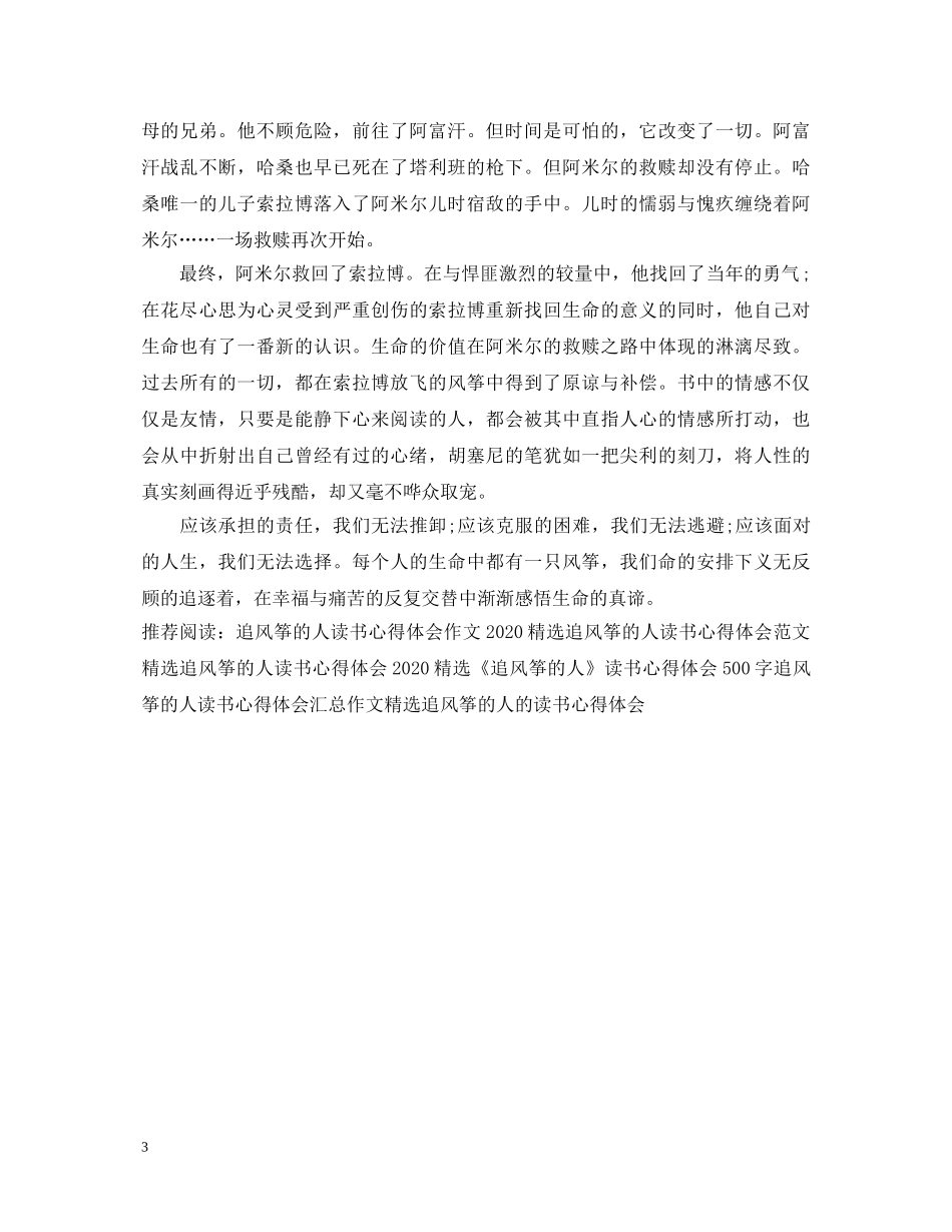 《追风筝的人》读书心得体会600字 _第3页