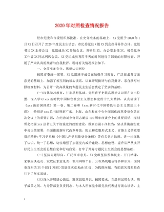 2024年对照检查情况报告 