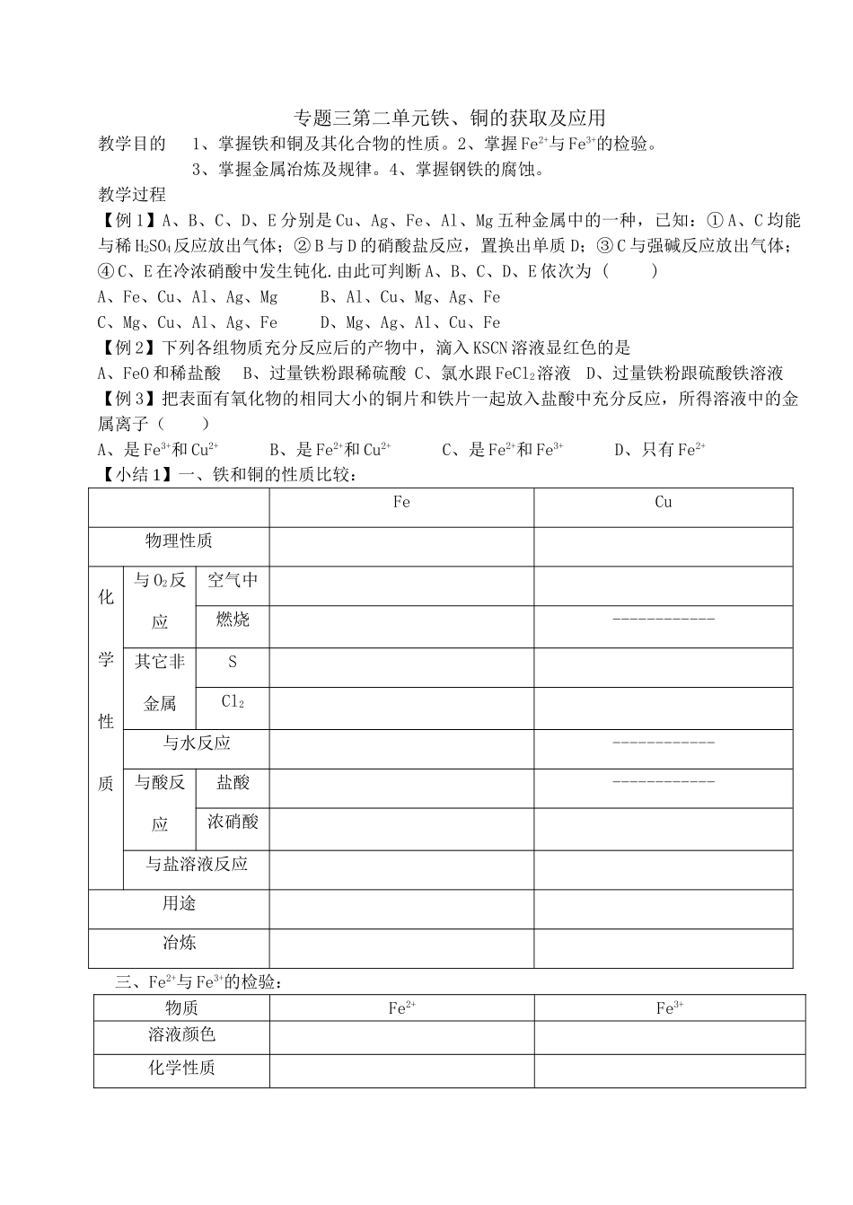 专题3.2铁、铜的获取及应用_第1页