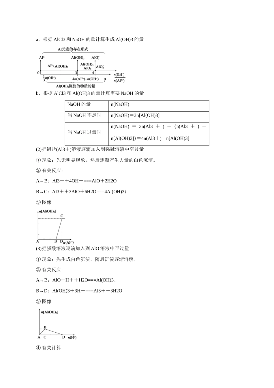 广东省惠阳市第一中学高三化学一轮复习 铝三角导学案_第2页