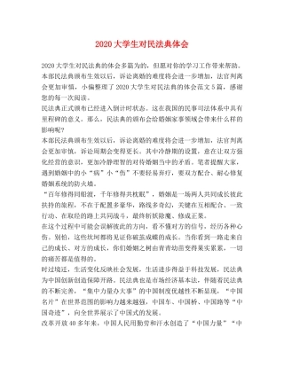 2024大学生对民法典体会 