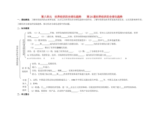 江苏省溧阳市高中历史 第24课 世界经济的全球化趋势学案 新人教版必修2