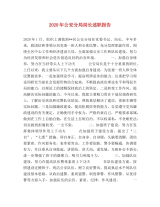 2024年公安分局局长述职报告 