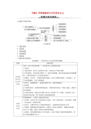 高中历史 专题6 罗斯福新政与当代资本主义专题小结与测评学案 人民版必修2-人民版高一必修2历史学案