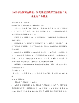 2024年全国两会解读：30句话速读政府工作报告“民生礼包”分量足 