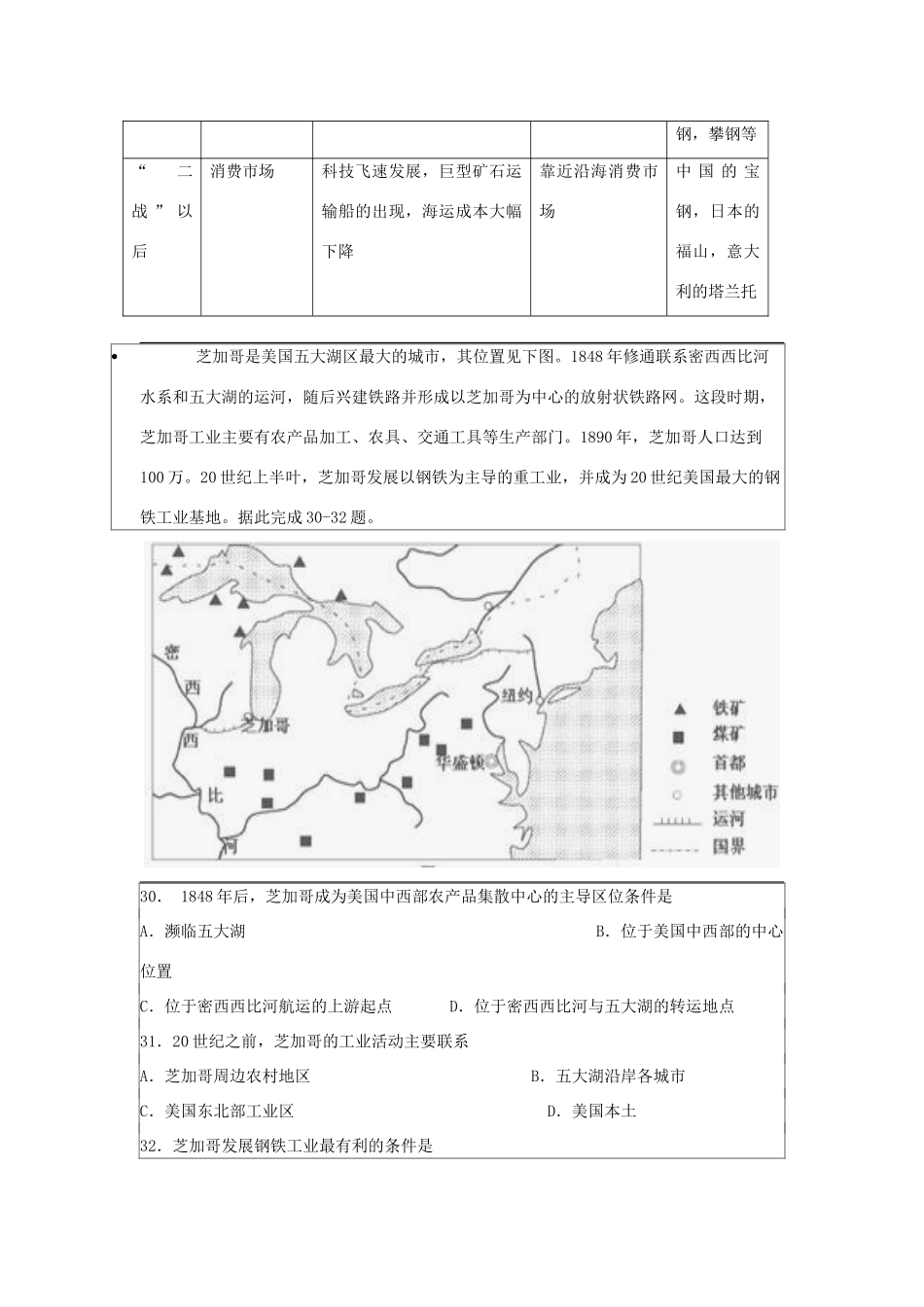 广东省化州市实验中学高中地理《4.1 工业的区位选择》学案 新人教版必修2_第2页