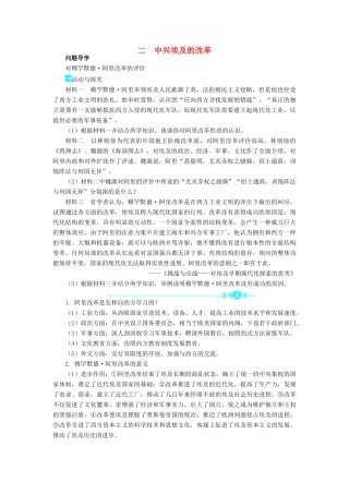 高中历史 专题六 穆罕默德阿里改革 二 中兴埃及的改革学案2 人民版选修1-人民版高二选修1历史学案