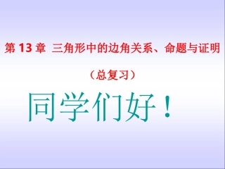 三角形中的边角关系、命题与证明总复习）