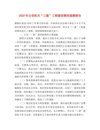 2024年公安机关“三基”工程建设情况视察报告 