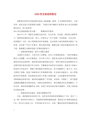 2024村支部述职报告 