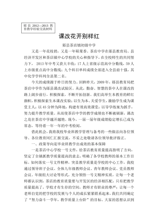 2013年课改花开别样红