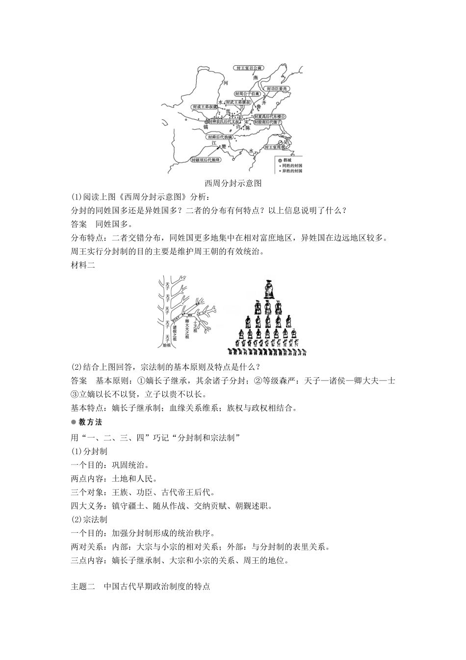 高中历史 专题一 第1课 中国早期政治制度的特点学案 人民版必修1-人民版高一必修1历史学案_第3页