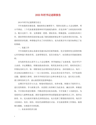 20XX年村书记述职报告 (000001)