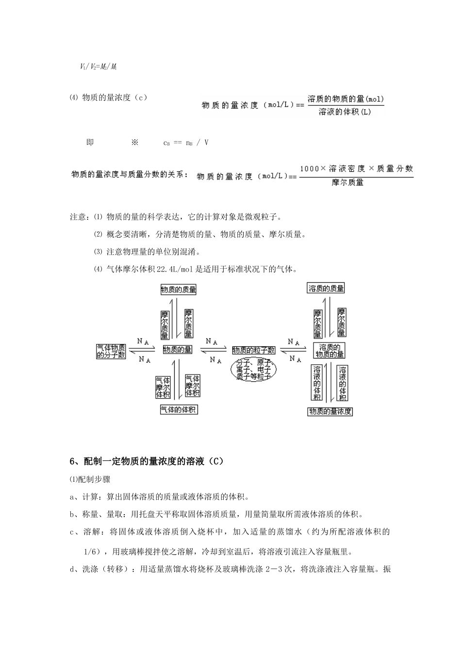 高中化学物质的量复习教学案_第2页