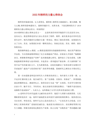 20XX年榜样的力量心得体会 