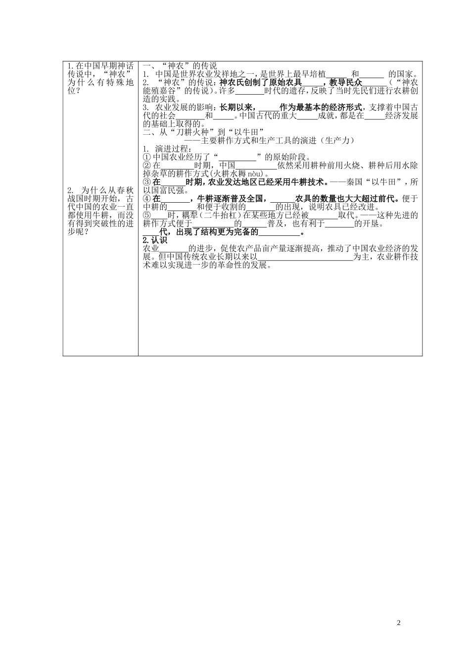 古代中国的农业经济导学案_第2页