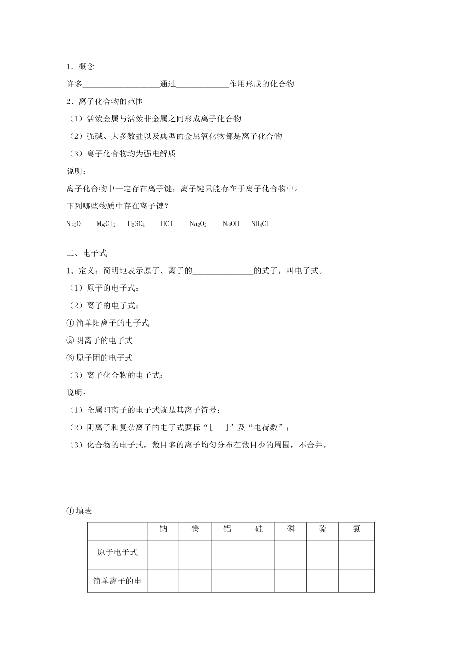 江苏省常州市高一化学《微粒之间的相互作用力》学案（第1课时）_第2页
