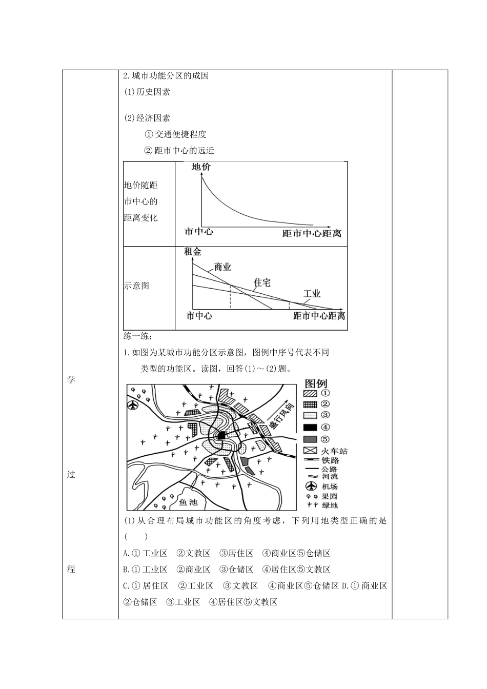 山东省新泰市第二中学高三地理 课时36 城市空间结构导学案_第2页