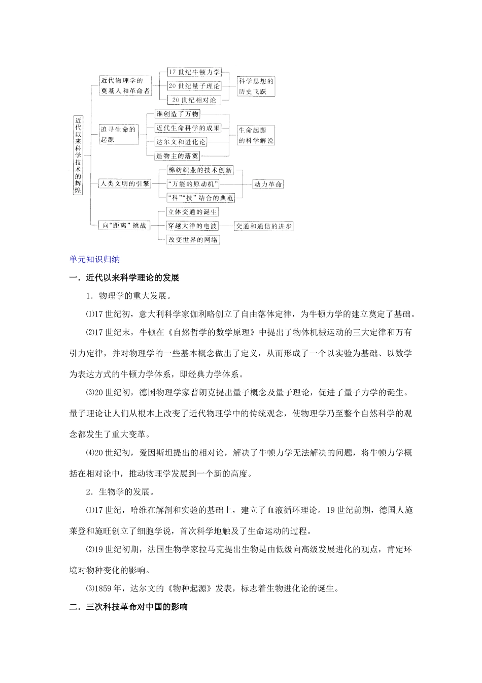 高中历史 专题七近代以来科学技术的辉煌学案 人民版必修3_第2页