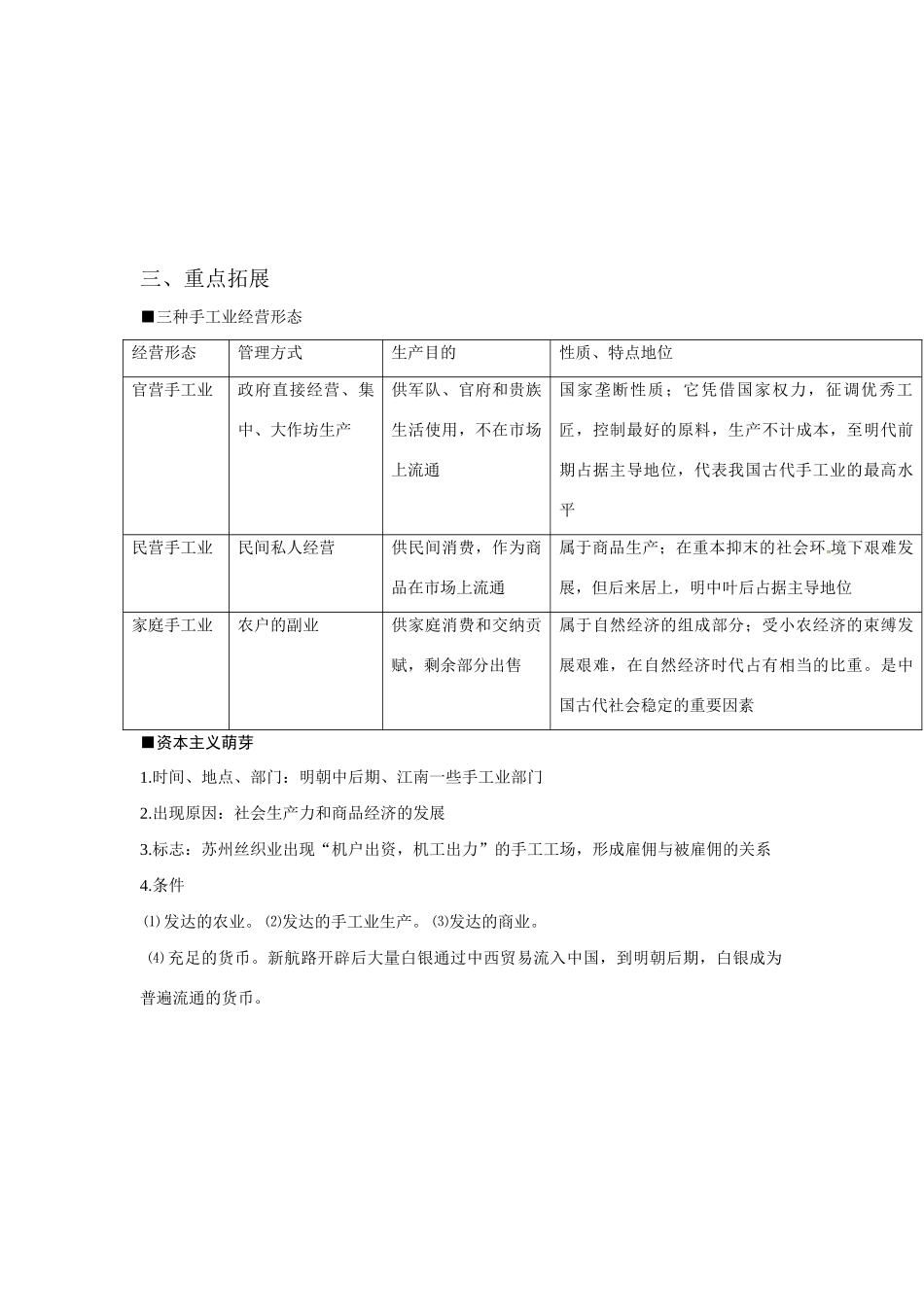 河南省济源第一中学高中历史 第2课 古代手工业的进步导学案 新人教版必修2_第2页