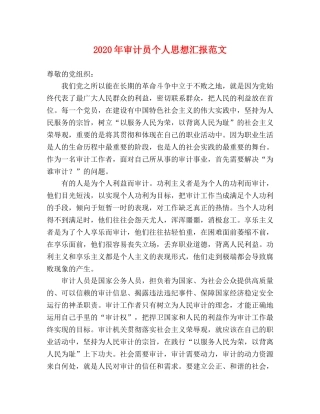 2024年审计员个人思想汇报范文 
