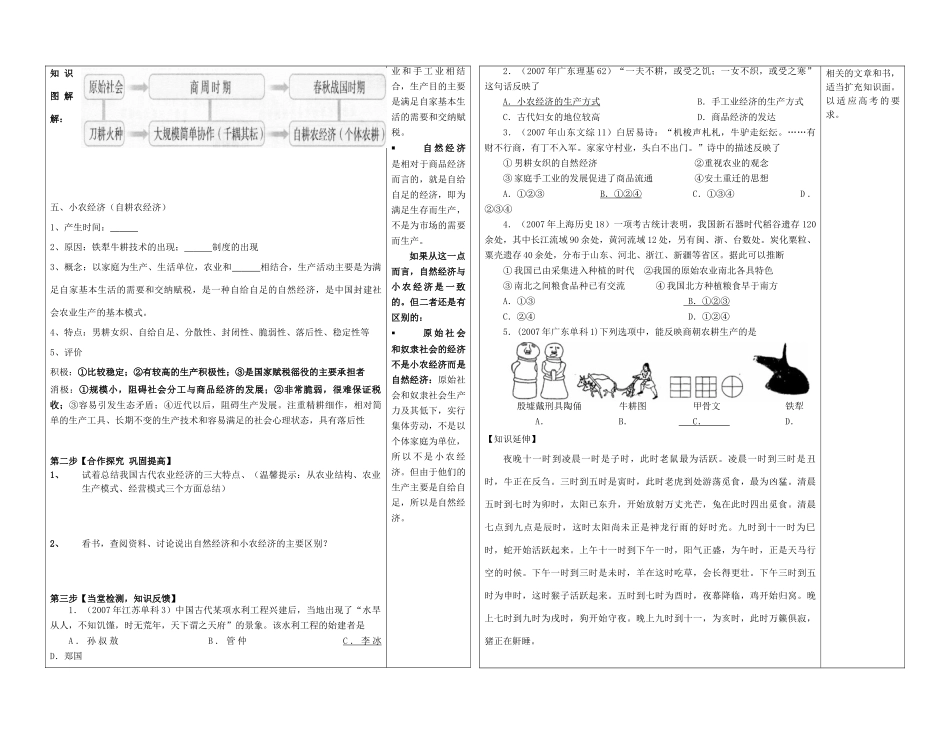 陕西省西安市庆安高级中学高中历史 1.1精耕细作农业生产模式的形成复习导学案 岳麓版必修1_第2页