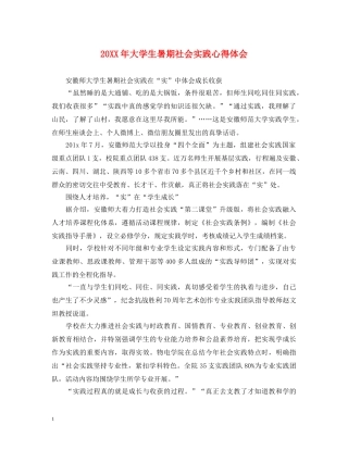20XX年大学生暑期社会实践心得体会 (000001)