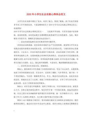 20XX年小学生社会实践心得体会范文 (000001)