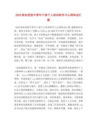 2024参加党校中青年干部个人培训班学习心得体会汇篇 