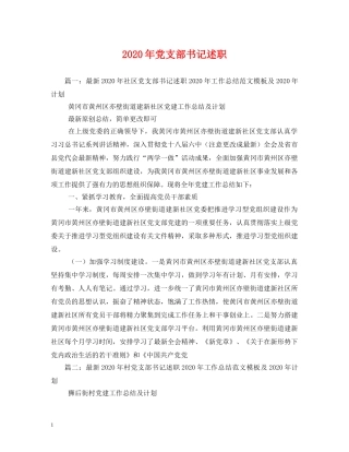 2024年党支部书记述职 