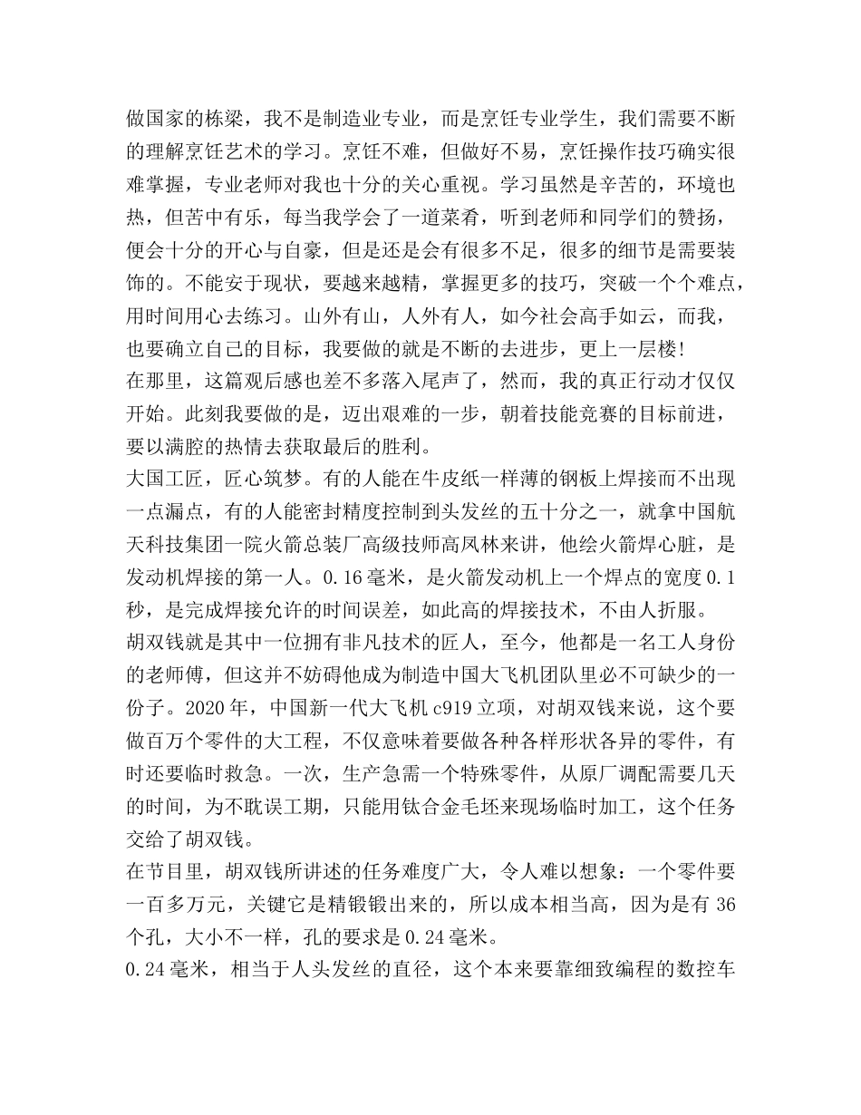 2024关于大国工匠观后感心得 _第2页