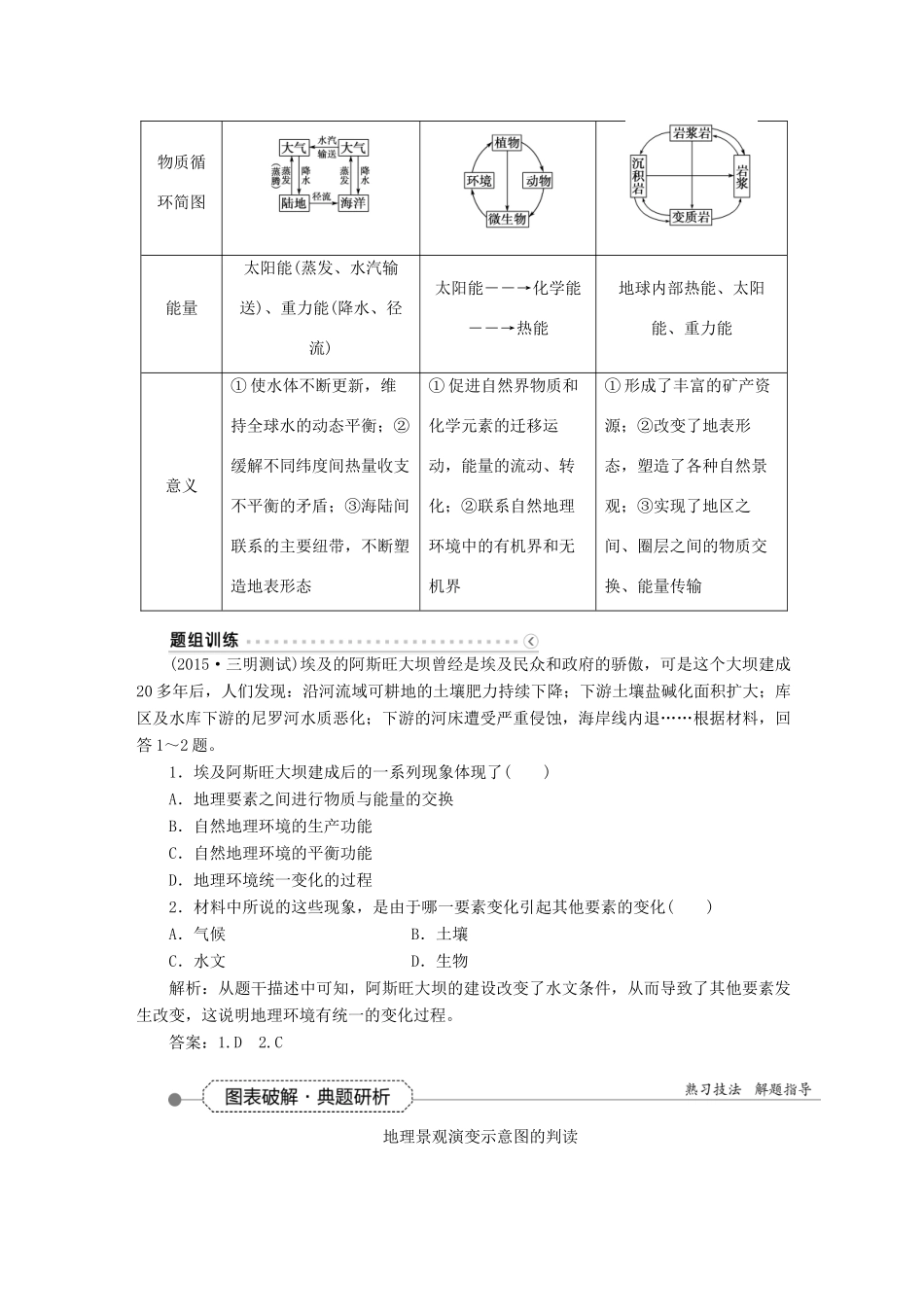 优化方案（福建专用）高考地理总复习 第五章 第13讲 自然地理环境的整体性学案-人教版高三全册地理学案_第3页