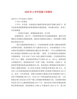 2024年上半年民政工作报告 